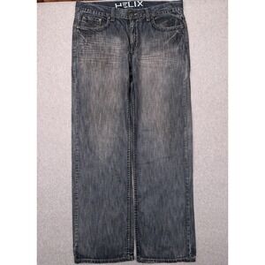 Vintage‎ Y2K Helix Loose Straight Jeans Men's 38x34 Wide Leg Baggy Skater Grunge